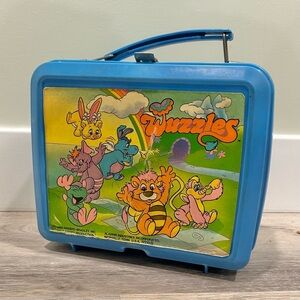 Vintage 1985 Wuzzles Aladdin Plastic Lunch Box Blue Hasbro Disney - See Photos